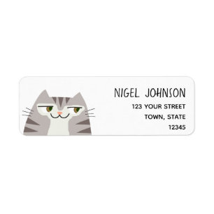 Cute Tabby Cat Return Address