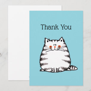 Cute Tabby Cat Thank You Card