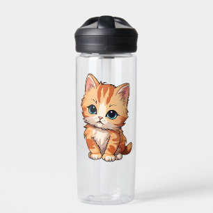 Cute Tabby Cat Water Bottle