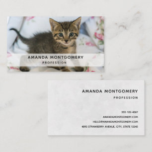 Cute Tabby Kitten Looking Surprised Business Card