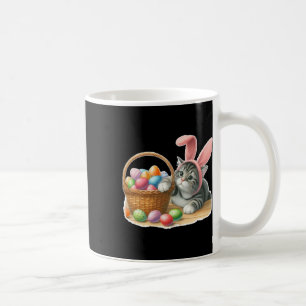 Cute Tabby Striped Grey Grey Kitten Rabbit Ears Ea Coffee Mug