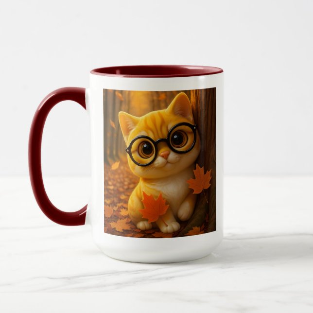 Cute Tabby with Glasses Mug (Left)