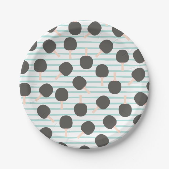 Cute Table Tennis Paper Plates (Front)
