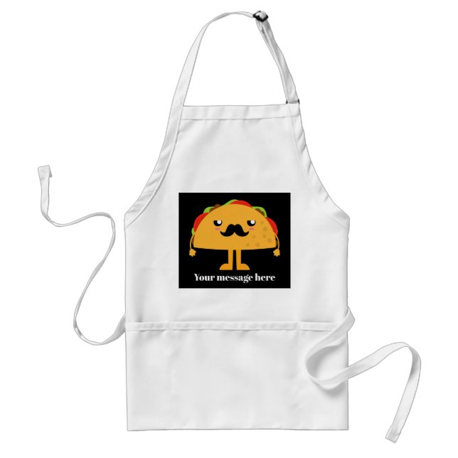 Cute Taco add name message apron (Front)