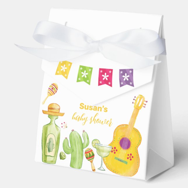 Cute Taco 'Bout Cactus Lime Guitar Baby Shower Favour Box (Front)
