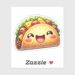 Cute Taco Custom-Cut Vinyl Stickers