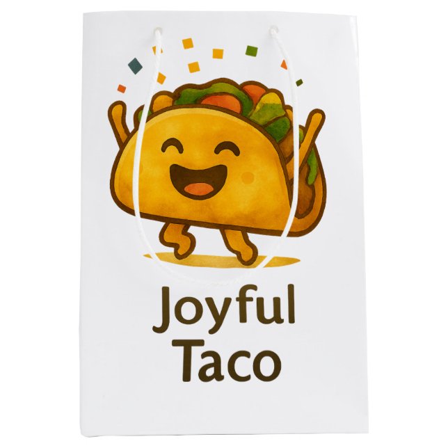Cute Taco Fiesta Birthday Gift Bag (Medium) (Front)