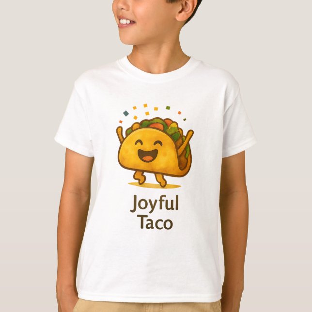 Cute Taco Fiesta Kids' Birthday T-Shirt (Front)