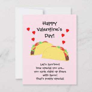 Cute Taco Flat Valentine's Card