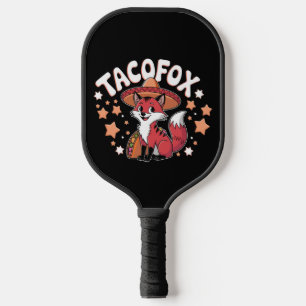 Cute taco fox cartoon design for taco lovers  pickleball paddle