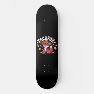 Cute taco fox cartoon design for taco lovers  skateboard