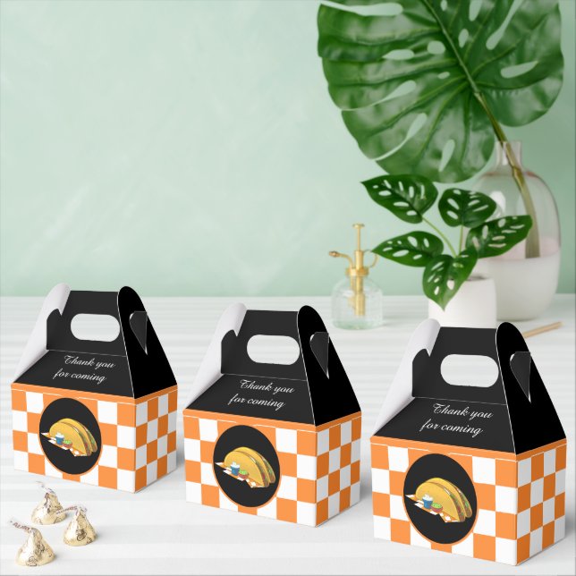 cute taco gathering chequered  favour box (Multiple)