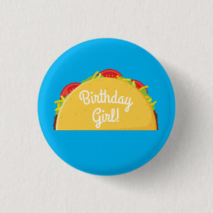 Cute Taco Kids 1st Birthday Party Mexican Food 3 Cm Round Badge
