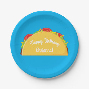 Cute Taco Kids 1st Birthday Party Mexican Food Paper Plate
