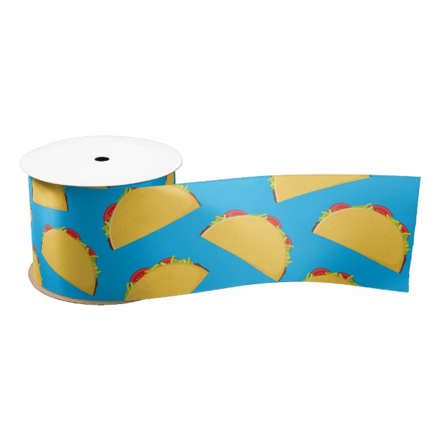 Cute Taco Kids 1st Birthday Party Mexican Food Satin Ribbon (Spool)