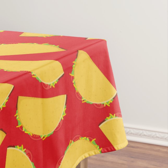 Cute Taco Kids 1st Birthday Party Mexican Food Tablecloth (In Situ)