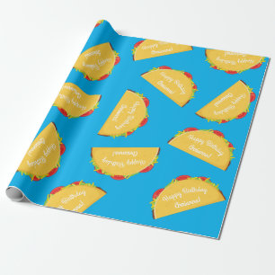 Cute Taco Kids 1st Birthday Party Mexican Food Wrapping Paper