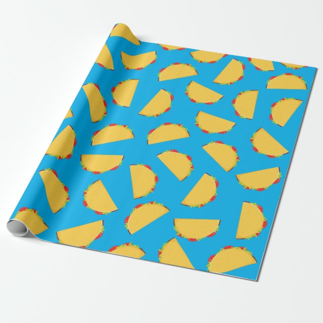 Cute Taco Kids 1st Birthday Party Mexican Food Wrapping Paper (Unrolled)