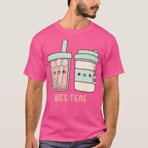 Cute Takeaway Ice and Hot Teas Bes Teas Besties T-Shirt