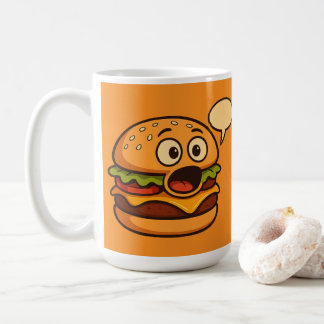 " Cute Talking Hamburger Design Coffee Mug