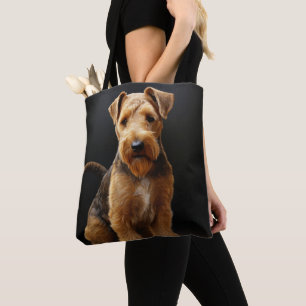 CUTE TAN & BROWN WELSH TERRIER DOG TOTE BAG