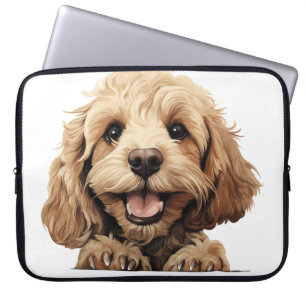 CUTE TAN COCKAPOO PUPPY DOG LAPTOP SLEEVE