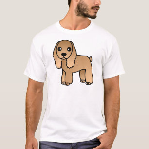 Cute Tan / Cream Cocker Spaniel Cartoon T-Shirt
