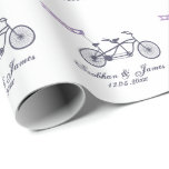 Cute Tandem Bike and Love Banner Wedding Wrapping Paper<br><div class="desc">Cute Tandem Bike and Love Banner Wedding gift wrap .. suitable for both civil ceremony / wedding  - modern wedding customisable so you can personalise this designer wrapping paper / gift wrap roll from Ricaso</div>
