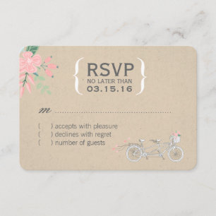 Cute Tandem Bike RSVP Cards