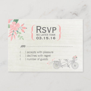 Cute Tandem Bike RSVP Cards
