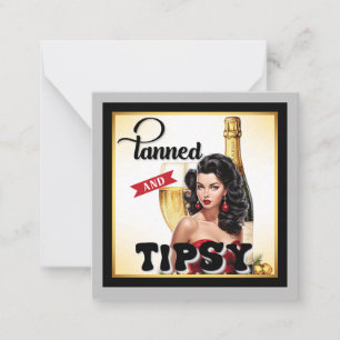 Cute Tanned and Tipsy Pinup Card