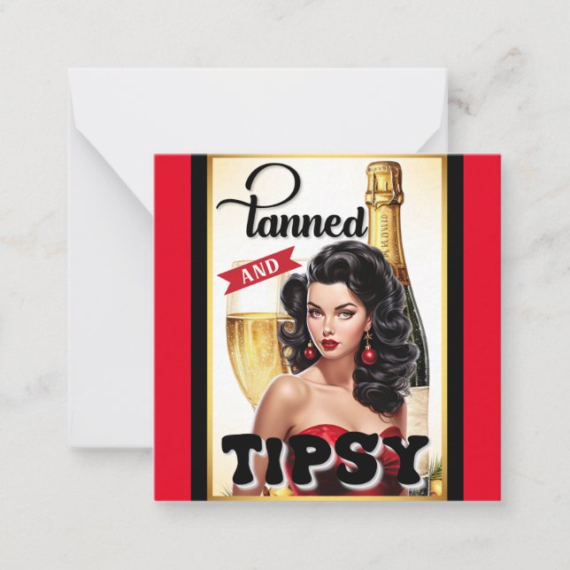 Cute Tanned and Tipsy Pinup Card (Front)