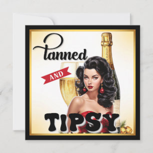 Cute Tanned and Tipsy Pinup Holiday Card