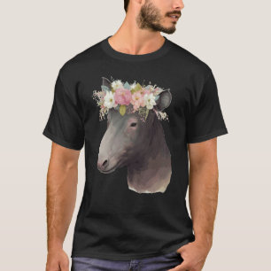 Cute Tapir Flower Crown Animal T-Shirt