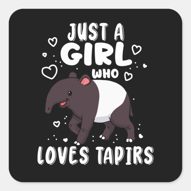 Cute Tapir Gift Women Tapir Gifts Girls Tapir Square Sticker (Front)