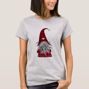 Cute Tartan Gnome Christmas Elf T-Shirt