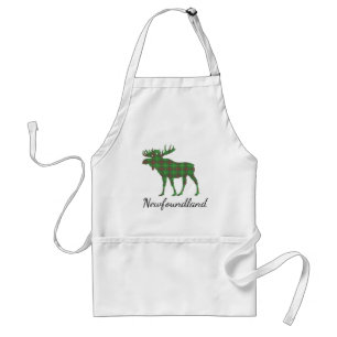 Cute Tartan moose Newfoundland    apron