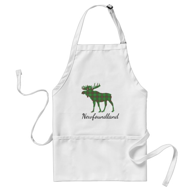Cute Tartan moose Newfoundland    apron (Front)