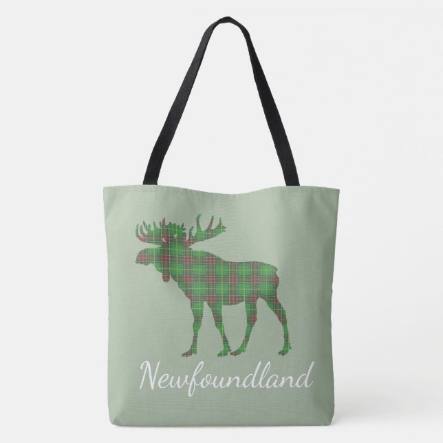 Cute Tartan moose Newfoundland   tote bag (Back)