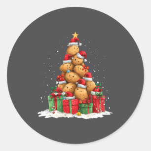 Cute Tato Le Christmas Tree Xmas Hat Long Sleeve  Classic Round Sticker