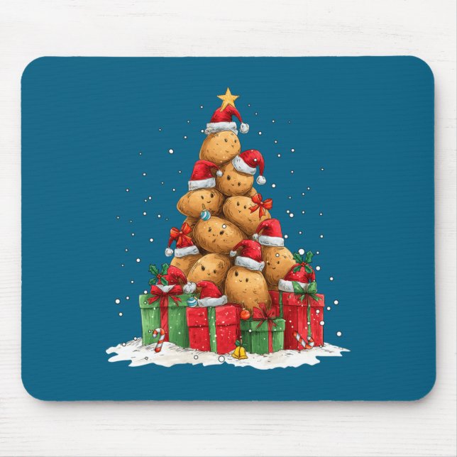 Cute Tato Le Christmas Tree Xmas Hat Long Sleeve  Mouse Mat (Front)