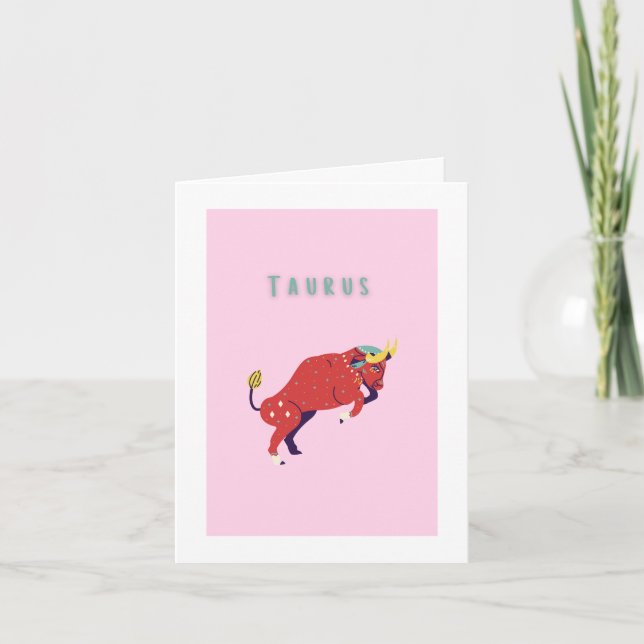 Cute Taurus, zodiac, star sign Card  (Front)