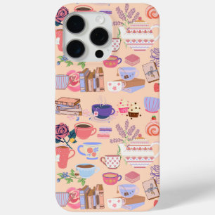 Cute Tea and Books iPhone 15 Pro Max Case