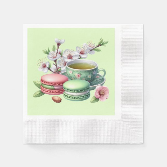 Cute tea party cookies napkin (Front)