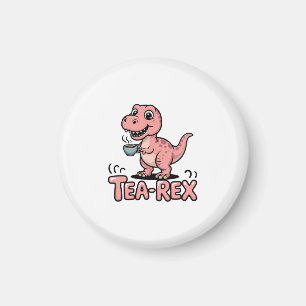 Cute Tea-Rex Pink Dinosaur – Sip Happens! Magnet