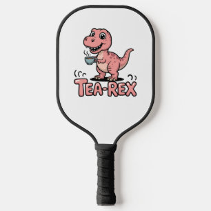Cute Tea-Rex Pink Dinosaur – Sip Happens! Pickleball Paddle