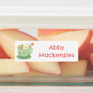 Cute teabag cup cartoon character personalised