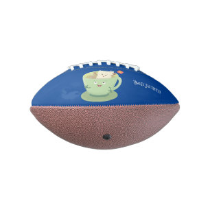 Cute teabag cup cartoon humour character american football
