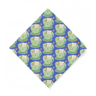 Cute teabag cup cartoon humour character bandana