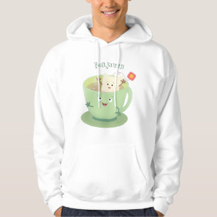 Cute teabag cup cartoon humour character hoodie